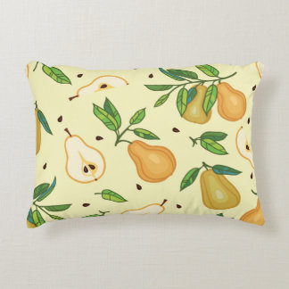 Yellow Pear Fruits: Vintage Illustration. Accent Pillow