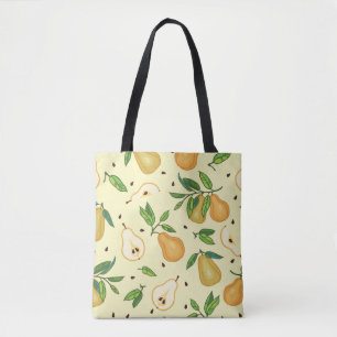 Yellow Pear Fruits: Vintage Illustration. Tote Bag