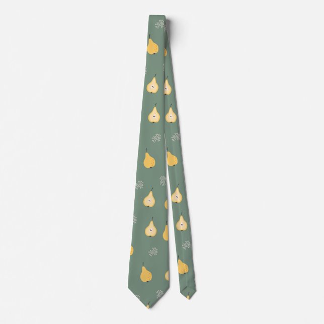 Yellow Pear Seamless Pattern Tie (Front)