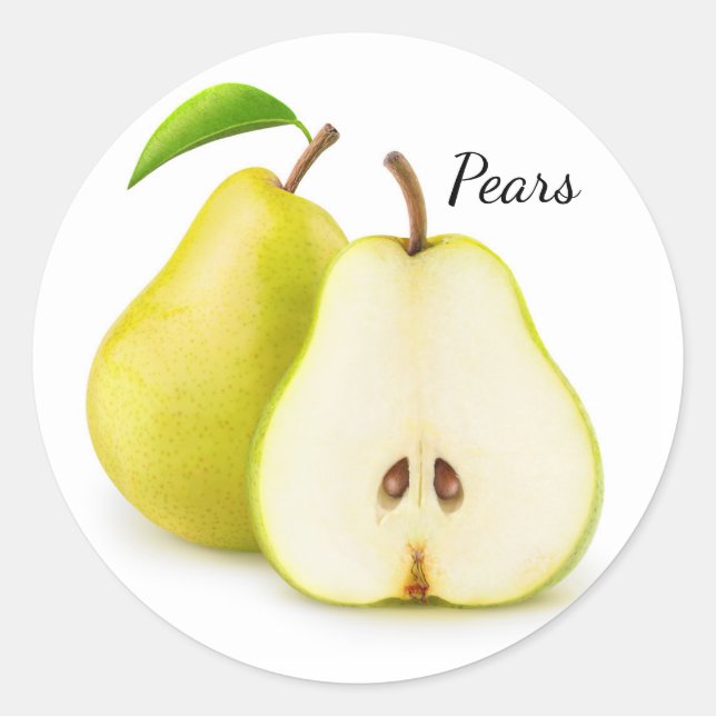 Yellow pears classic round sticker (Front)
