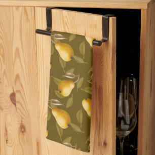 Yellow pears kitchen towel