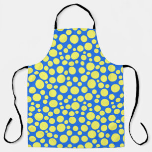 Yellow peas on a sky blue background apron