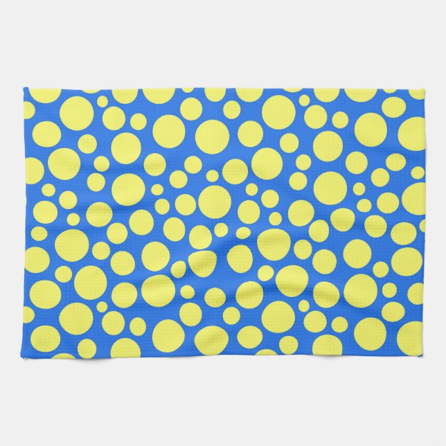 Yellow peas on a sky blue background kitchen towel (Horizontal)