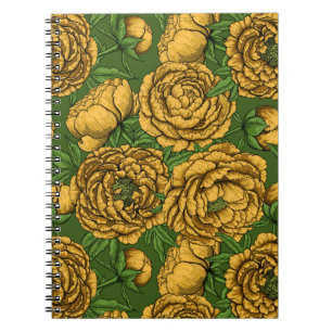 Yellow peony bouquet notebook