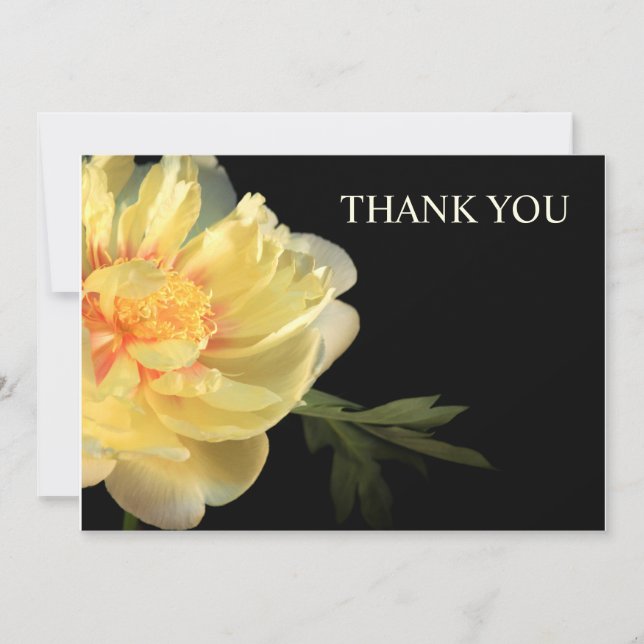 Yellow Peony Thank You Panel Card (Front)