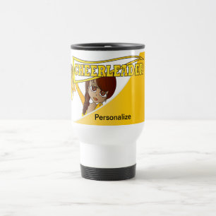 Yellow Personalize Cheerleader Travel Mug