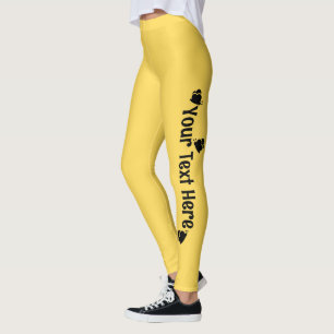 Yellow Personalized Butterfly Name Leggings