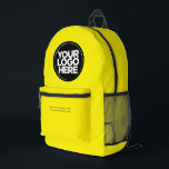 Yellow | Personalized Corporate Logo and Text Printed Backpack<br><div class="desc">Classic gender neutral bright yellow | Personalized Corporate Logo and Text Modern Business Printed Backpack</div>