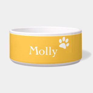 Yellow Personalized Dog Dish