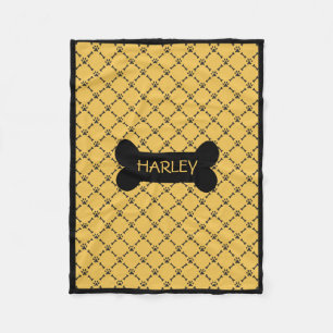 Yellow Personalized Doggie Blanket