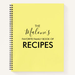 Yellow Personalized Family Book of Recipes