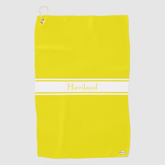 Yellow Personalized Golf Towel HAMbWG (Front)