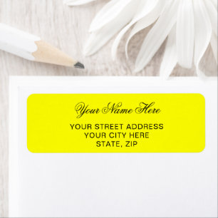 Yellow Personalized Return Address Mailing Labels