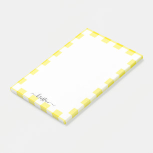 Yellow Personalized Script Name Post-it Notes