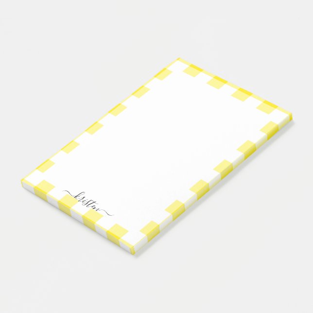 Yellow Personalized Script Name Post-it Notes (Angled)