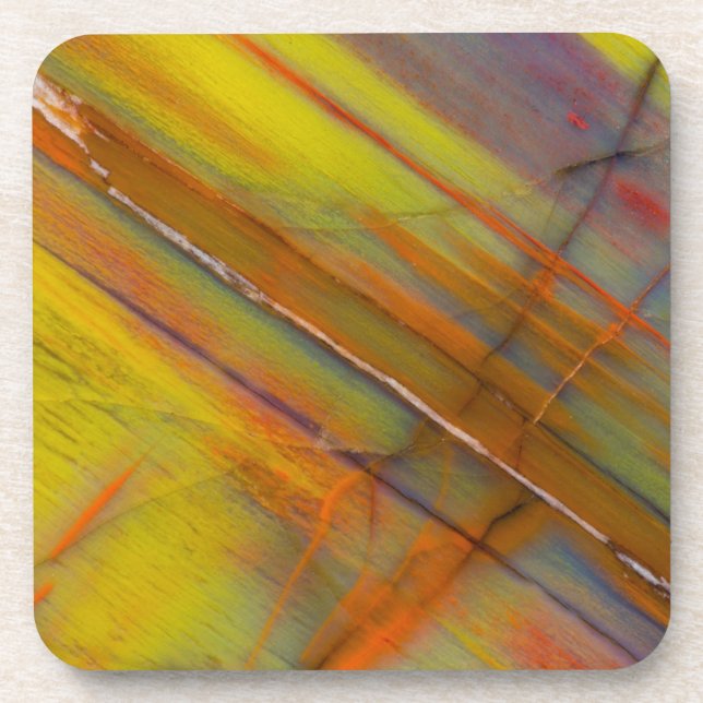 Yellow Petrified Wood Coaster (Front)