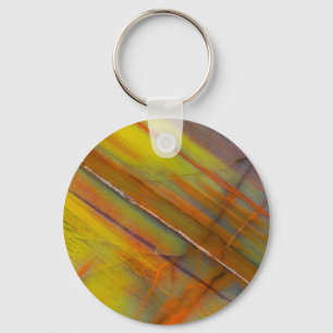 Yellow Petrified Wood Keychain