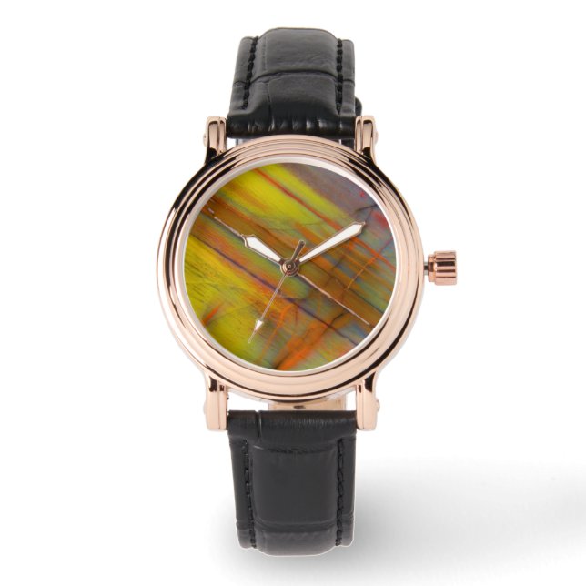 Yellow Petrified Wood Watch (Front)