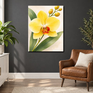 Yellow Phalaenopsis Orchid Bloom Botanical Poster