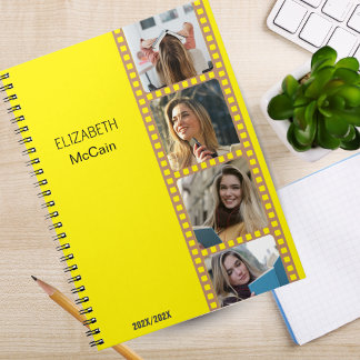 Yellow Photo Booth - Trendy Modern Personalized  Notebook