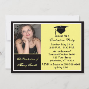 Yellow Photo Graduation Party Invitation