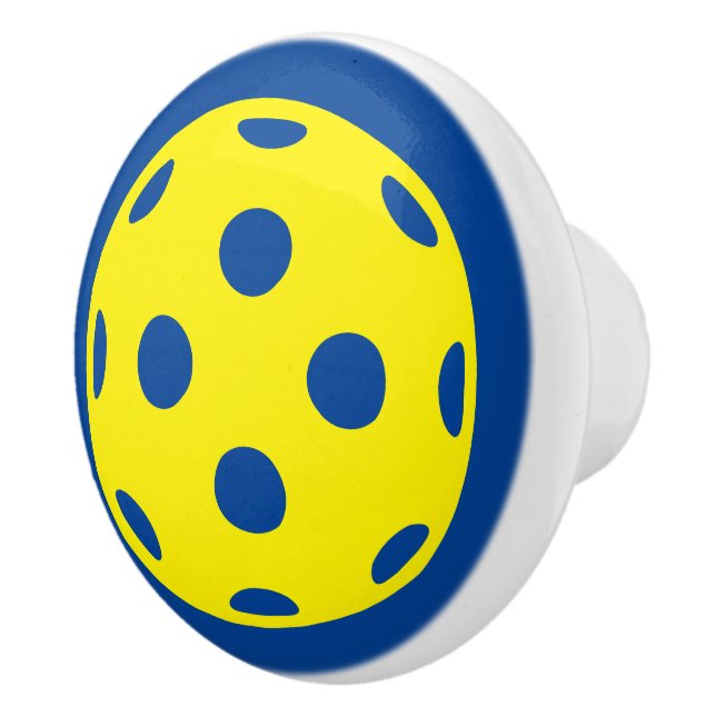 Yellow pickleball ceramic door and drawer knobs (Right)