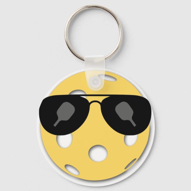 Yellow pickleball keychain (Front)