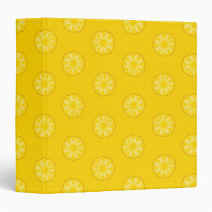 Yellow Pineapple Slices Pattern Binder