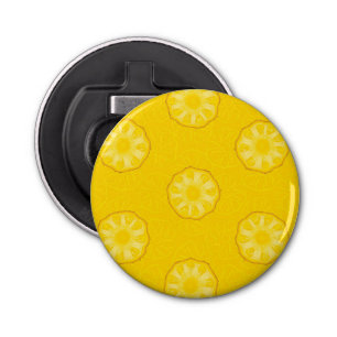 Yellow Pineapple Slices Pattern Bottle Opener