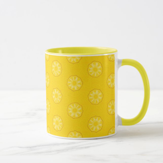 Yellow Pineapple Slices Pattern Mug (Right)