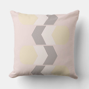 yellow,  pink and Grey Geometric Throw Pillow