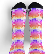 Yellow pink and purple "Star of Life" Ems socks