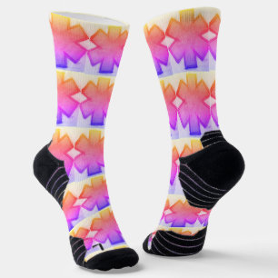 Yellow pink and purple "Star of Life" Ems socks
