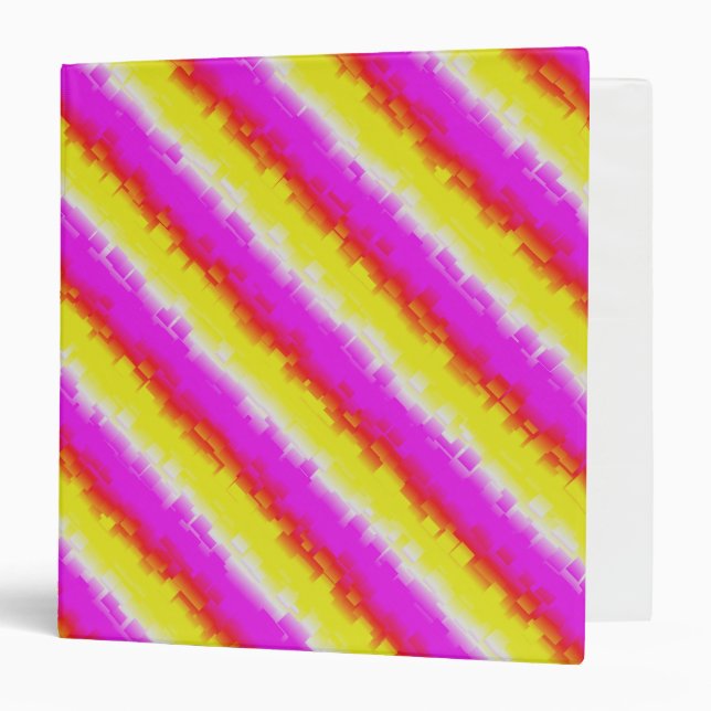 Yellow Pink Artdeco Rainbow Stripes Binder (Front/Inside)