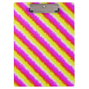 Yellow Pink Artdeco Rainbow Stripes Clipboard
