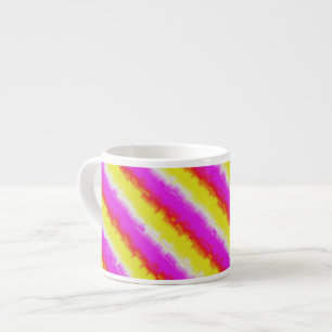 Yellow Pink Artdeco Rainbow Stripes Espresso Cup