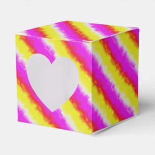 Yellow Pink Artdeco Rainbow Stripes Favor Box