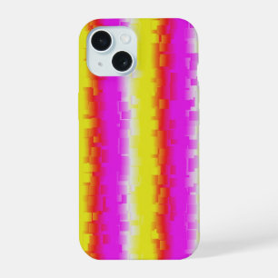 Yellow Pink Artdeco Rainbow Stripes iPhone 15 Case