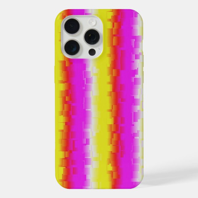 Yellow Pink Artdeco Rainbow Stripes iPhone Case (Back)