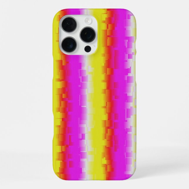 Yellow Pink Artdeco Rainbow Stripes iPhone Case (Back)
