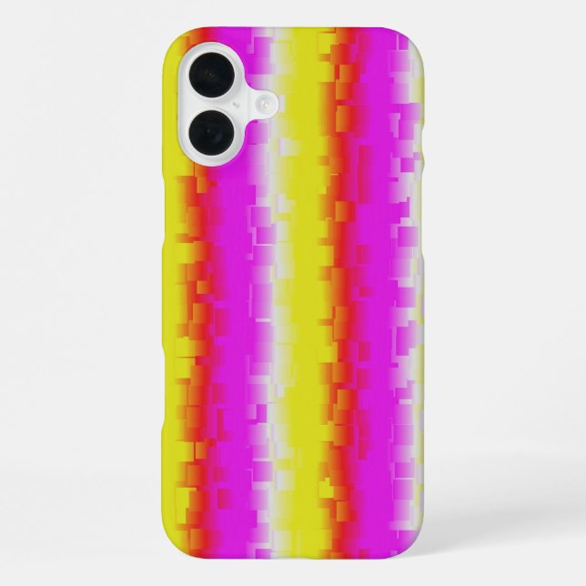 Yellow Pink Artdeco Rainbow Stripes iPhone Case (Back)