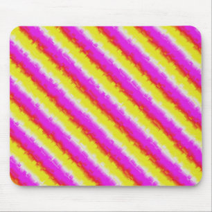 Yellow Pink Artdeco Rainbow Stripes Mouse Pad