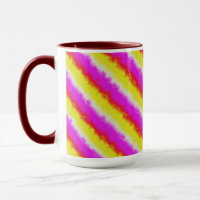 Yellow Pink Artdeco Rainbow Stripes