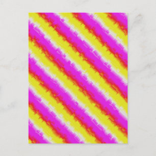 Yellow Pink Artdeco Rainbow Stripes Postcard
