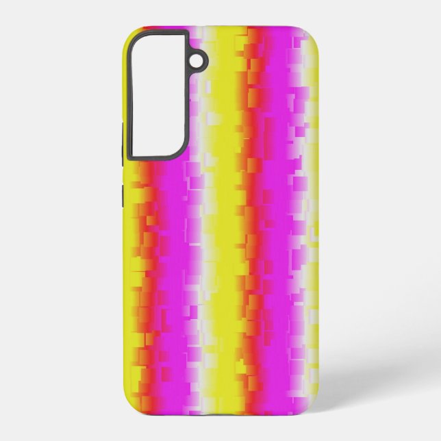 Yellow Pink Artdeco Rainbow Stripes Samsung Galaxy S22+ Case (Back)