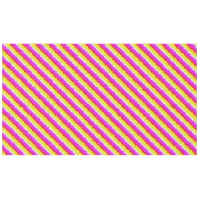 Yellow Pink Artdeco Rainbow Stripes Tablecloth (Front (Horizontal))