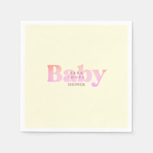 Yellow & Pink Baby Shower Napkin