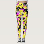 Yellow Pink Black Grey Camouflage Camo Pattern Leggings<br><div class="desc">Leggings</div>