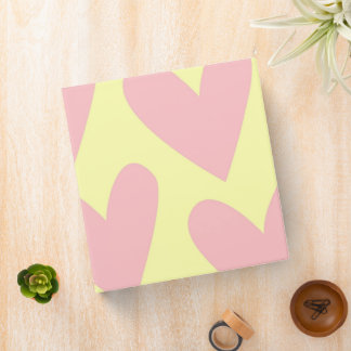 Yellow Pink Cute Simple Heart Y2K Pattern Binder