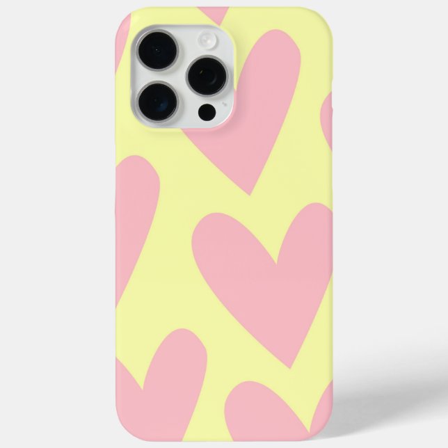 Yellow Pink Cute Simple Heart Y2K Pattern  Case-Mate iPhone Case (Back)